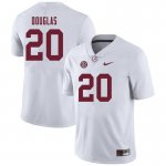 NCAA Men's Alabama Crimson Tide #20 DJ Douglas Stitched College 2019 Nike Authentic White Football Jersey HO17R51SE